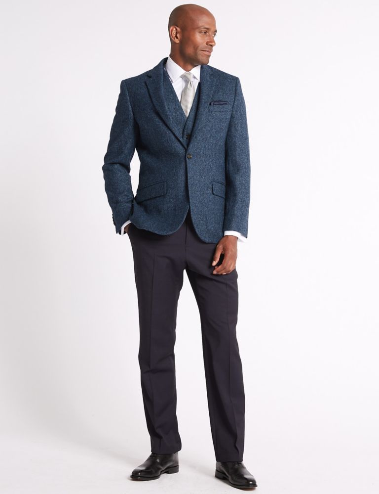 Pure Wool Textured Tailored Fit Jacket 1 of 6