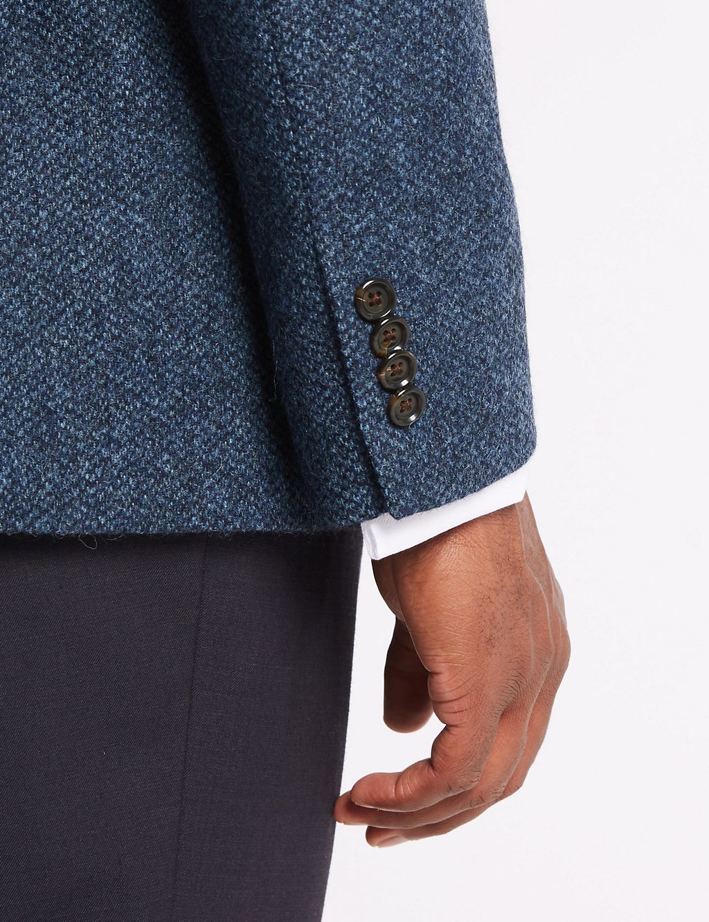 Pure Wool Textured Tailored Fit Jacket 5 of 6
