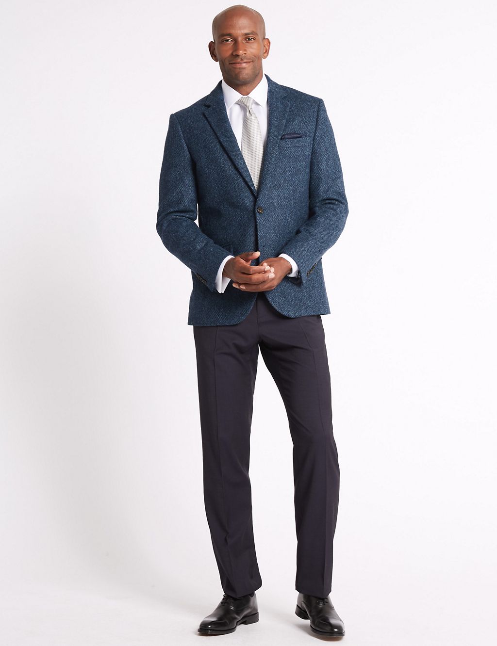 Pure Wool Textured Tailored Fit Jacket 6 of 6