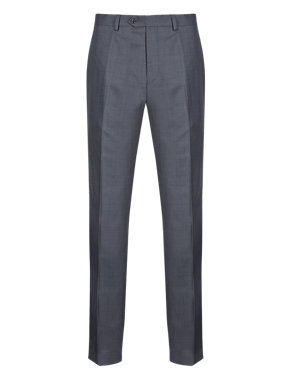 Pure Wool Textured Weave Trousers Image 2 of 3