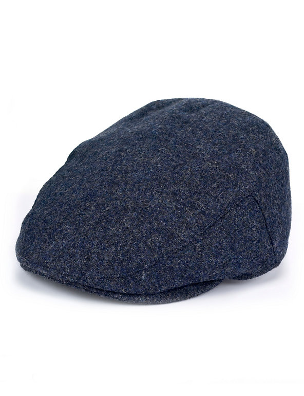 Pure Wool Twill Flat Cap Image 1 of 1