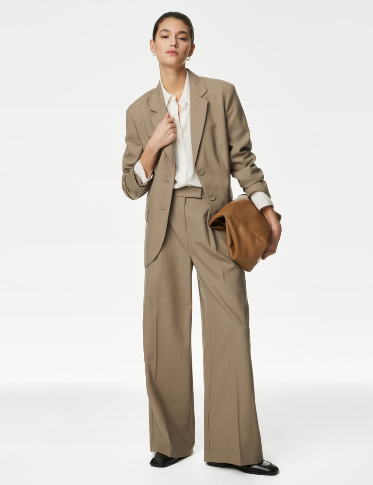 Pure Wool Wide Leg Trousers 1 of 6