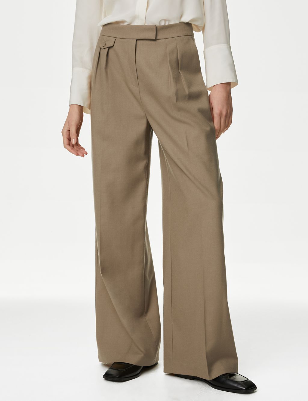 Pure Wool Wide Leg Trousers 4 of 6