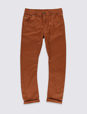 Pure cotton  Canvas Trousers (5-14 Year) Image 2 of 3