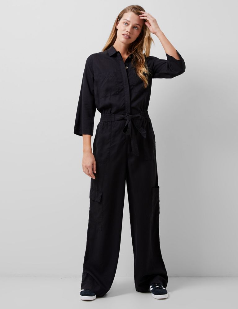 Pure lyocell™ Belted Collared Jumpsuit 1 of 5