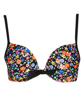 Push-Up Floral Underwired B-DD Bikini Top Image 2 of 3
