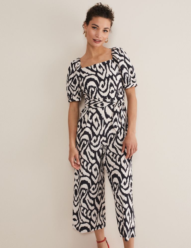 QT Printed Cropped Waisted Jumpsuit | Phase Eight | M&S