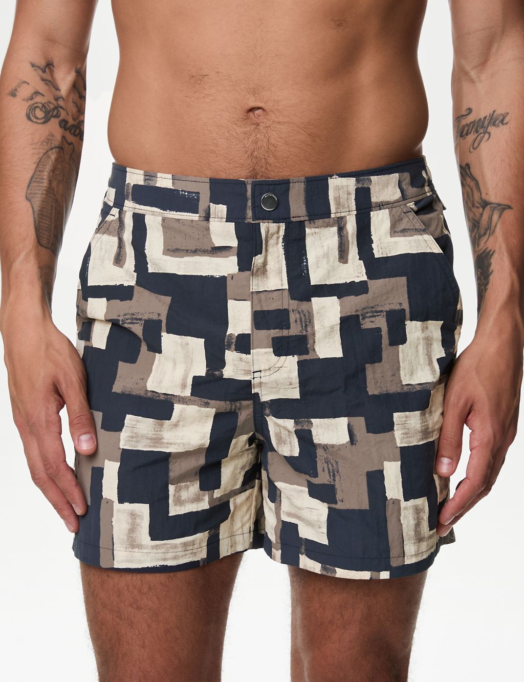 Quick Dry Abstract Print Swim Shorts 3 of 5