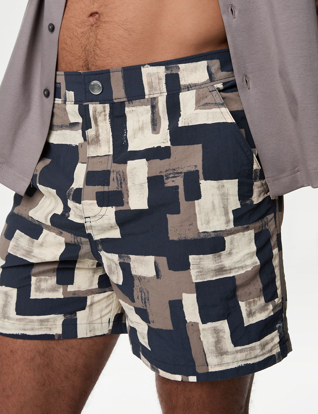 Quick Dry Abstract Print Swim Shorts 2 of 5