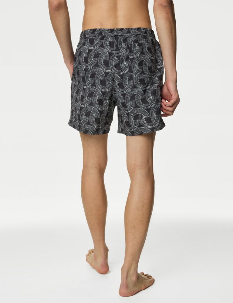 Quick Dry Abstract Print Swim Shorts 4 of 5