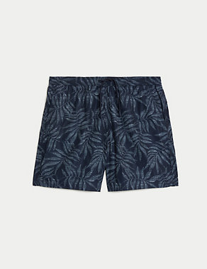 Quick Dry Palm Print Swim Shorts Image 2 of 5