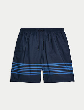 Quick Dry Striped Longer Length Swim Shorts Image 2 of 5
