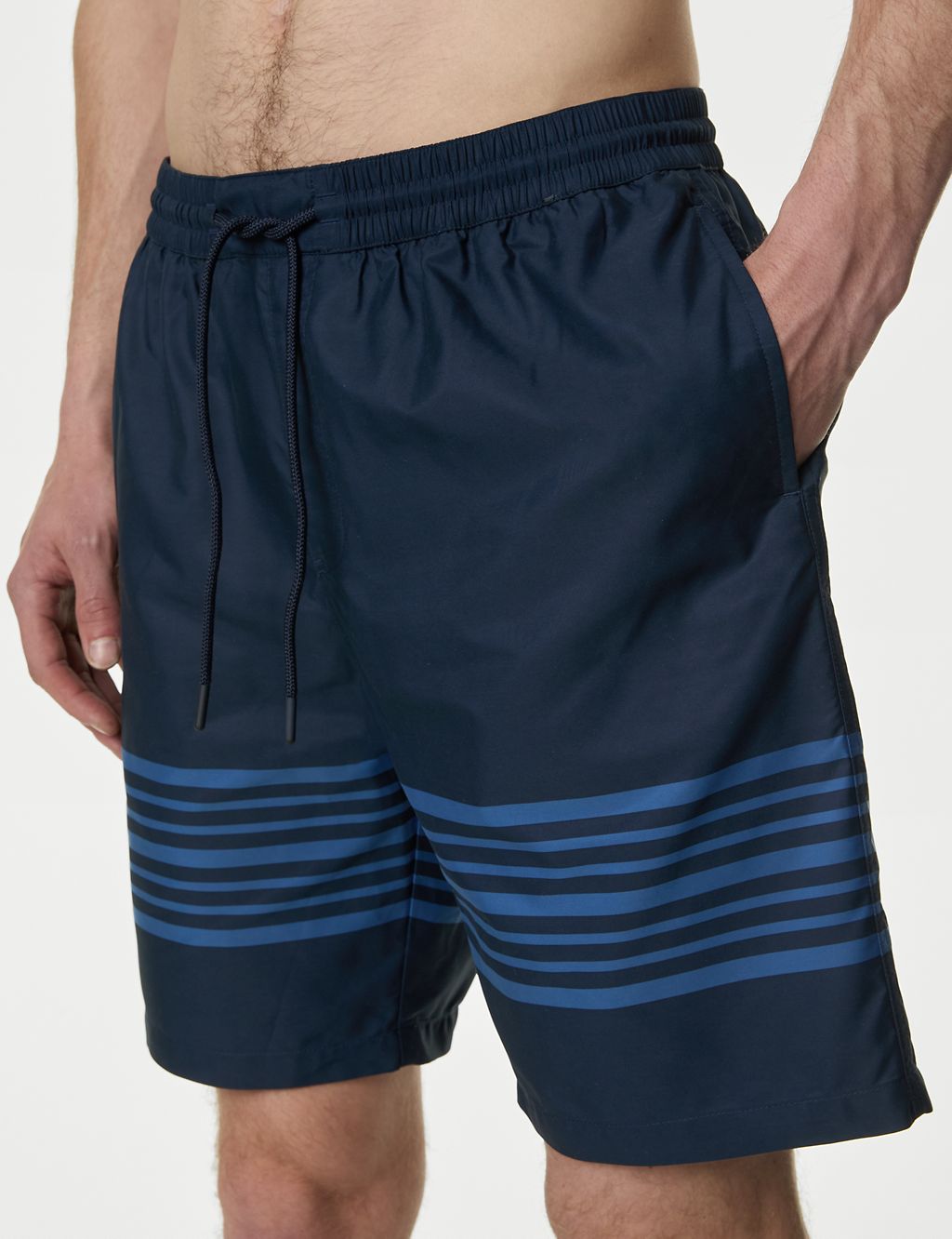 Quick Dry Striped Longer Length Swim Shorts 2 of 5