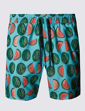Quick Dry Watermelon Print Swim Shorts Image 2 of 3