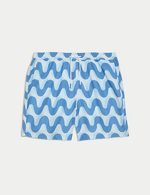Quick Dry Wave Print Swim Shorts Image 2 of 5