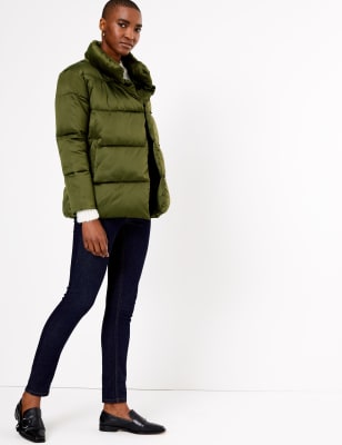 emerald green padded coat