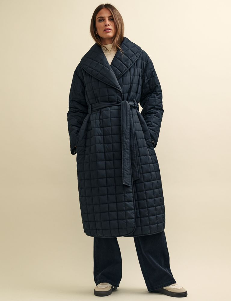 Quilted Belted Shawl Collar Wrap Coat | Nobody's Child | M&S