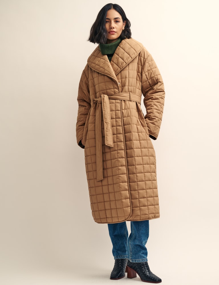 Puffer coat with wrap collar hot sale