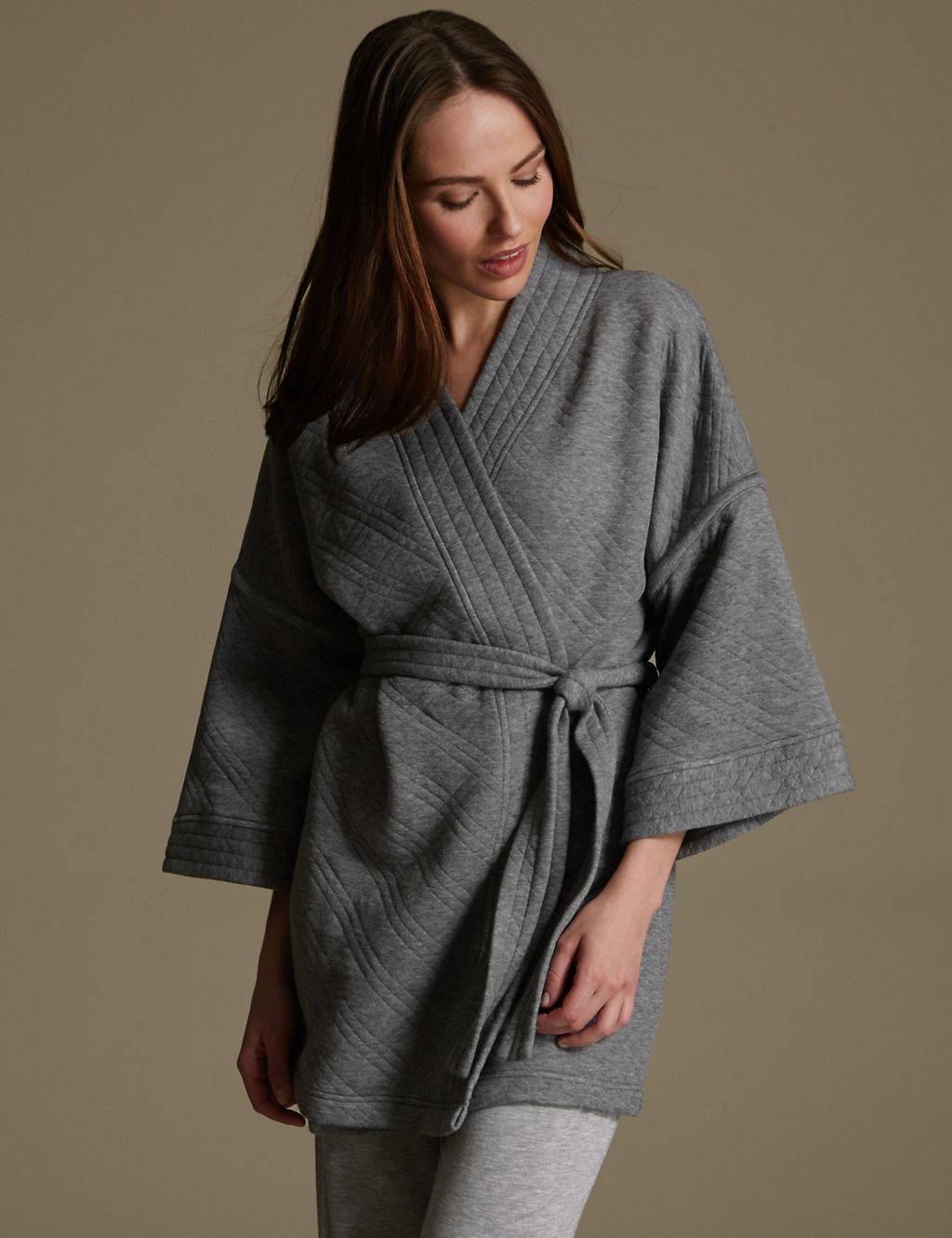 Quilted Belted Wrap Dressing Gown 3 of 3