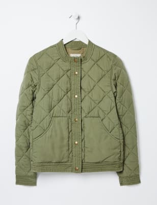 quilted olive bomber jacket