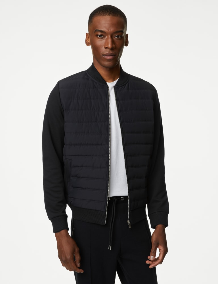Mens quilted bomber jacket sale