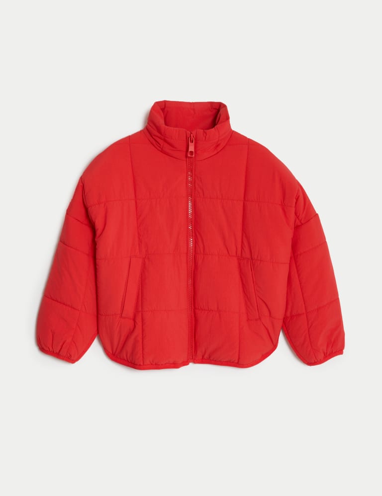 M&s red online padded coat