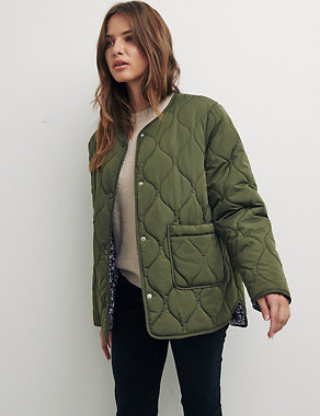 Quilted Collarless Jacket | Nobody's Child | M&S