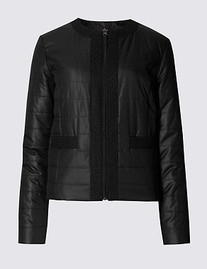 Quilted Collarless Jacket with Stormwear™ Image 2 of 4