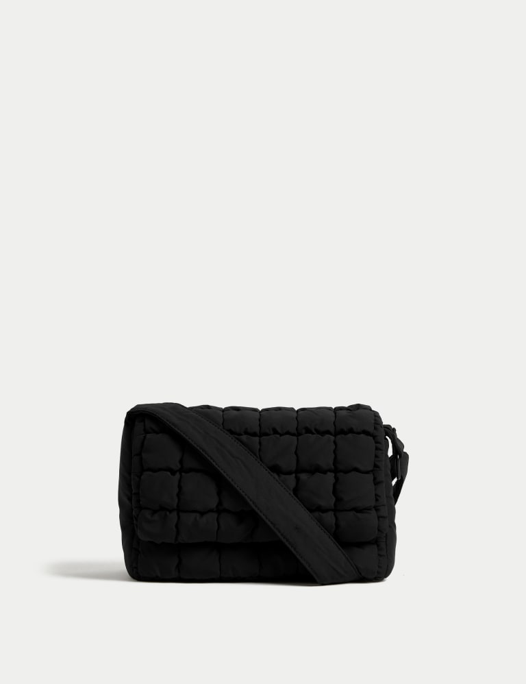 quilted black cross body bag