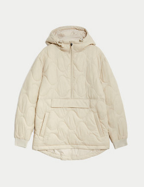 Quilted Half Zip Hooded Puffer Jacket Image 2 of 6