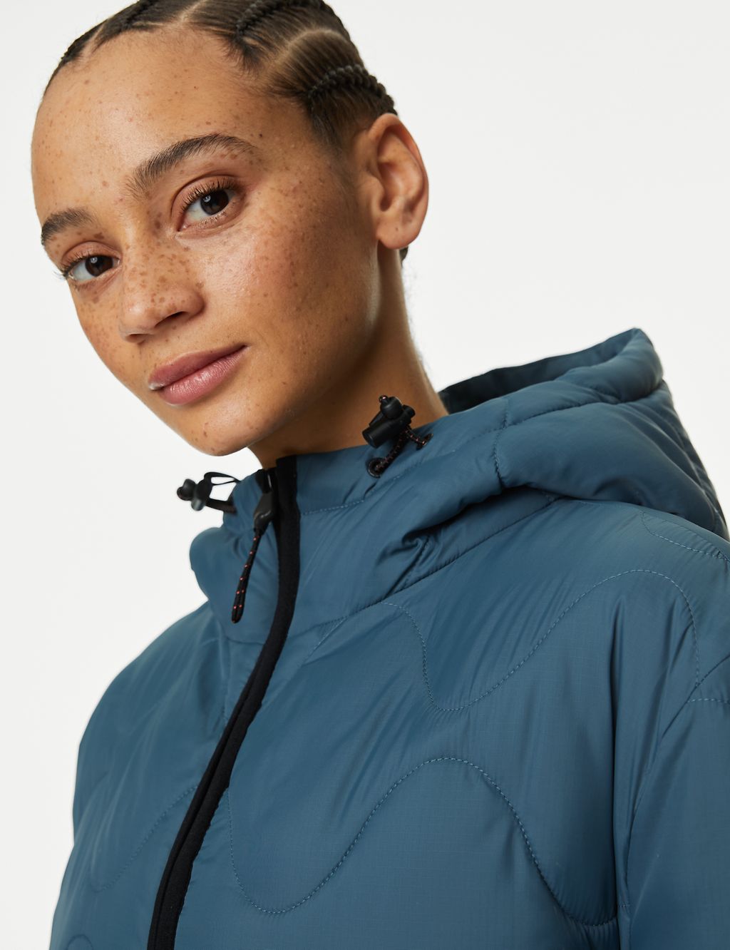 Quilted Half Zip Hooded Puffer Jacket 5 of 8