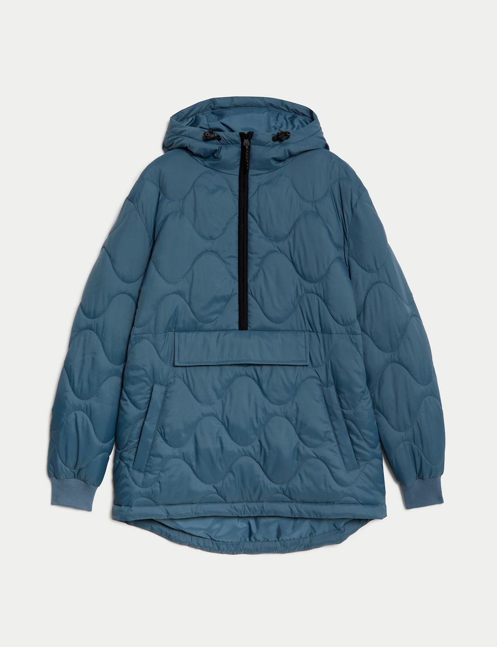 Quilted Half Zip Hooded Puffer Jacket 1 of 8