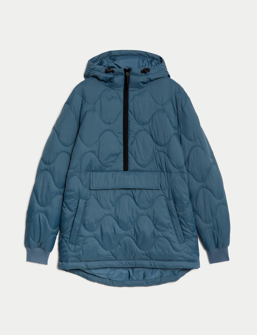 Quilted Half Zip Hooded Puffer Jacket 1 of 7