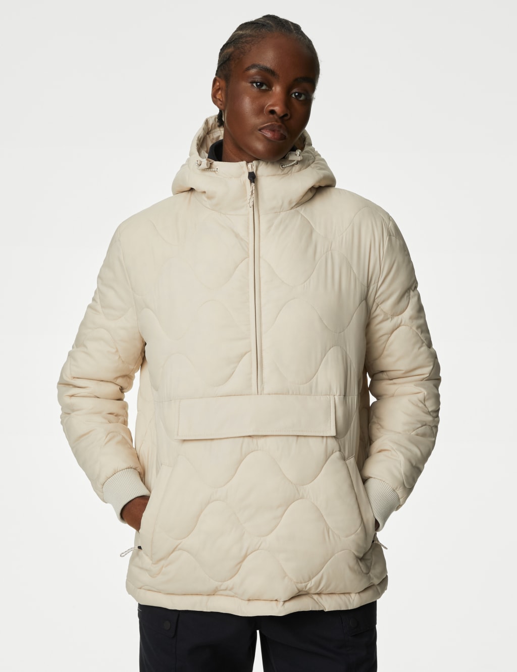 Quilted Half Zip Hooded Puffer Jacket 3 of 6