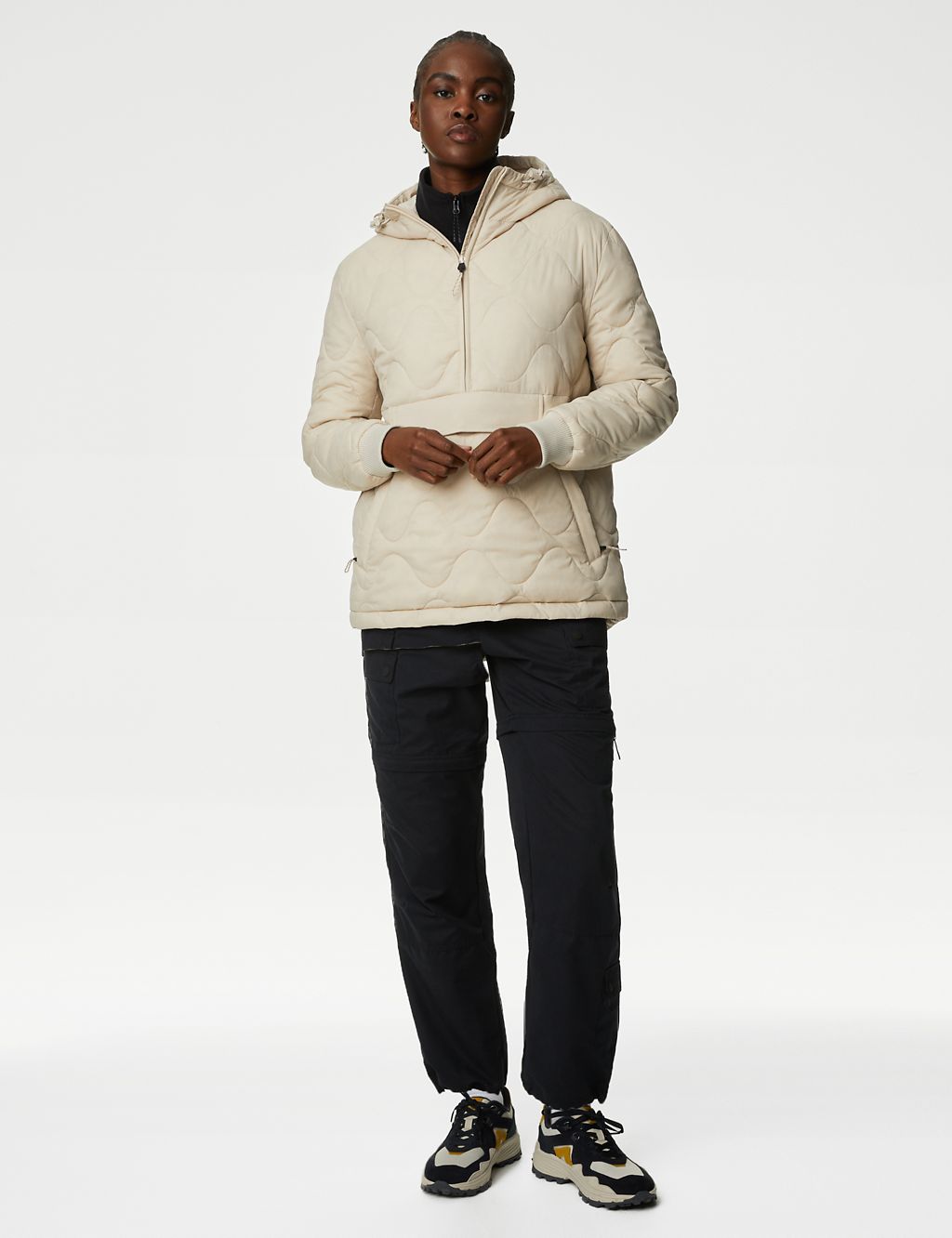 Quilted Half Zip Hooded Puffer Jacket 2 of 6