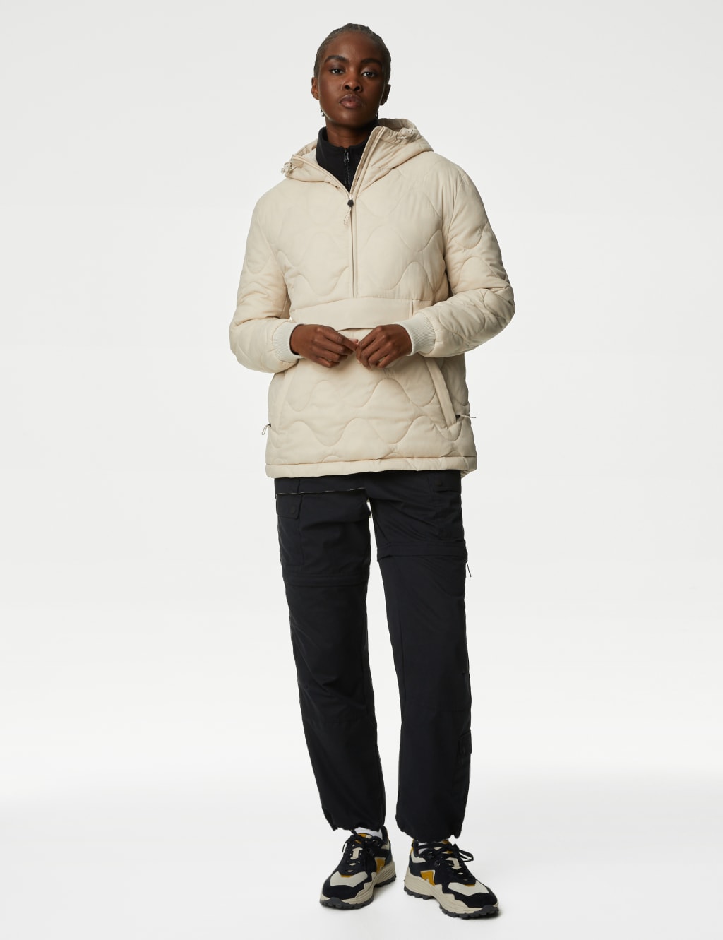 Quilted Half Zip Hooded Puffer Jacket 2 of 6