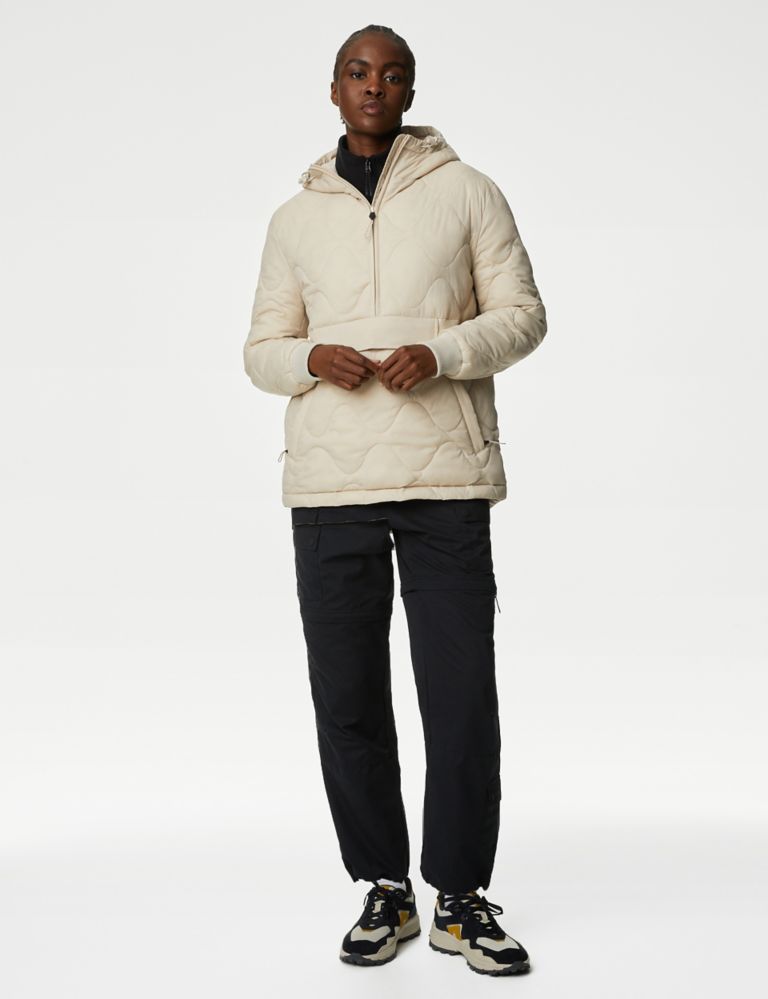 Quilted Half Zip Hooded Puffer Jacket, Goodmove