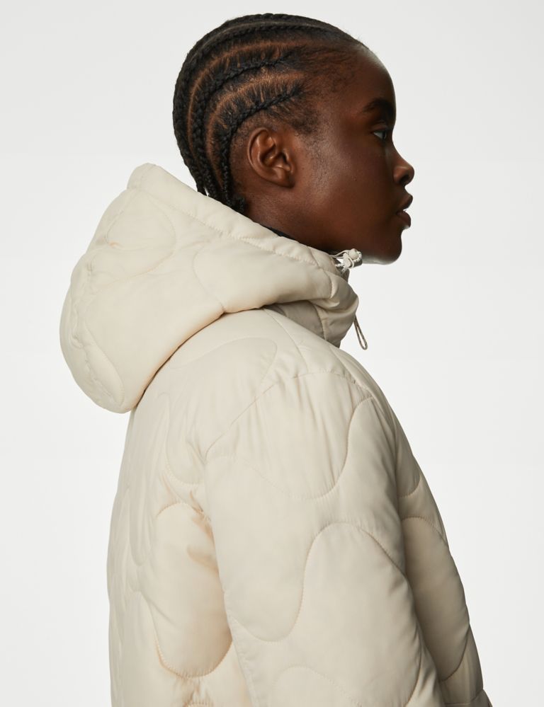 Quilted Half Zip Hooded Puffer Jacket 4 of 6
