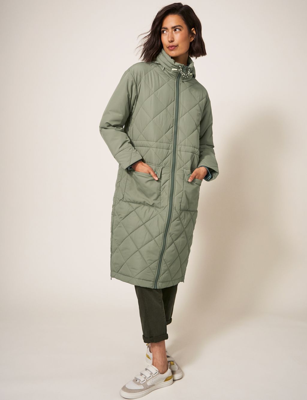 Quilted Hooded Longline Coat | White Stuff | M&S