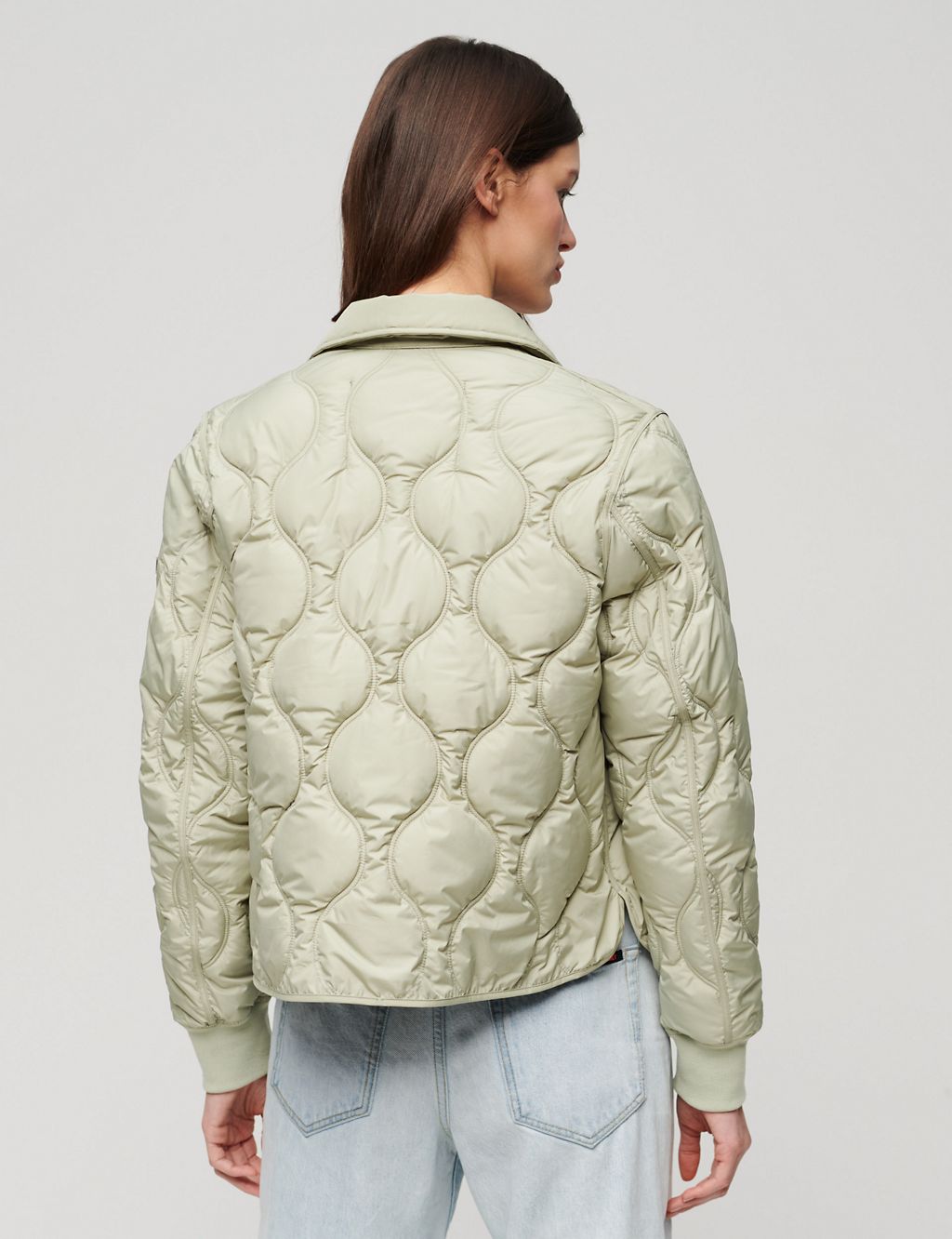 Quilted Lightweight Collared Cropped Jacket 2 of 6