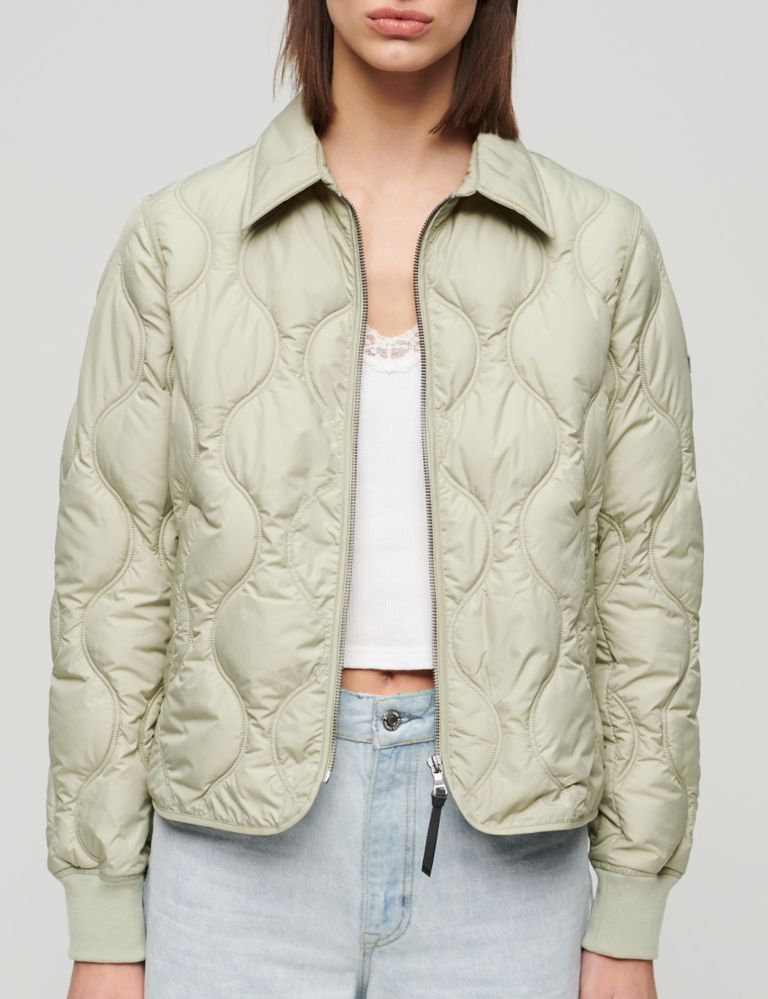 Quilted Lightweight Collared Cropped Jacket 4 of 6