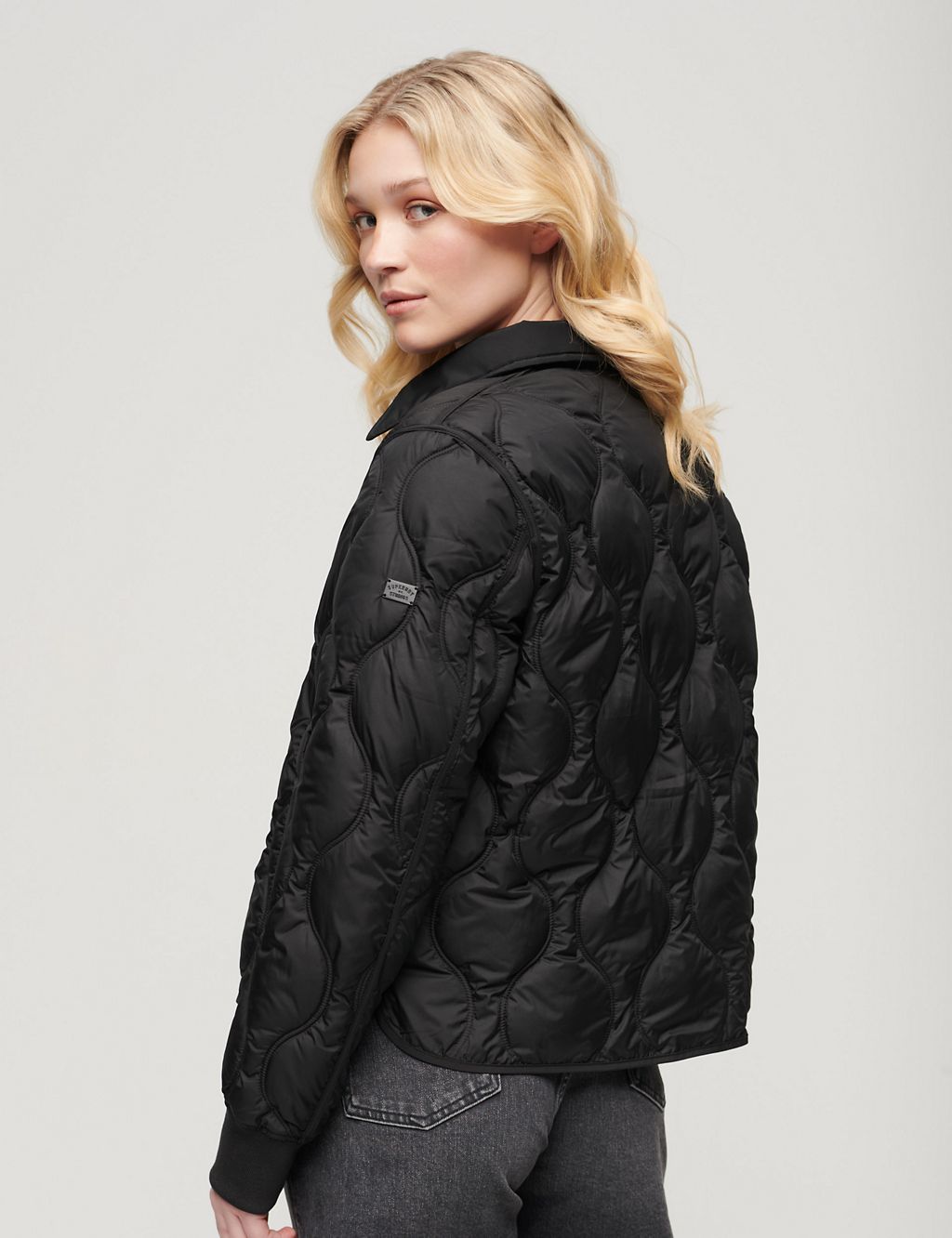 Quilted Lightweight Collared Cropped Jacket 2 of 6