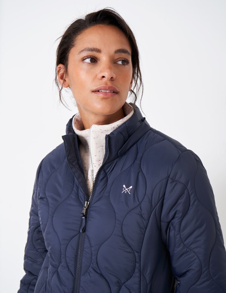 Quilted Lightweight Hooded Longline Coat Crew Clothing M S
