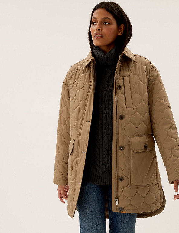 Quilted Longline Puffer Shacket Image 4 of 8