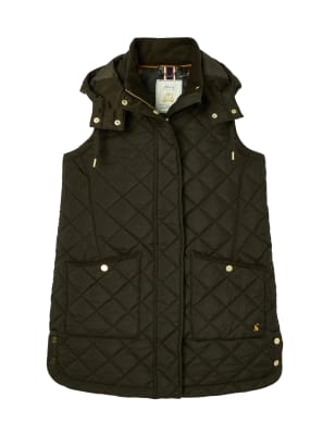 Quilted Padded Hooded Longline Gilet Image 2 of 6