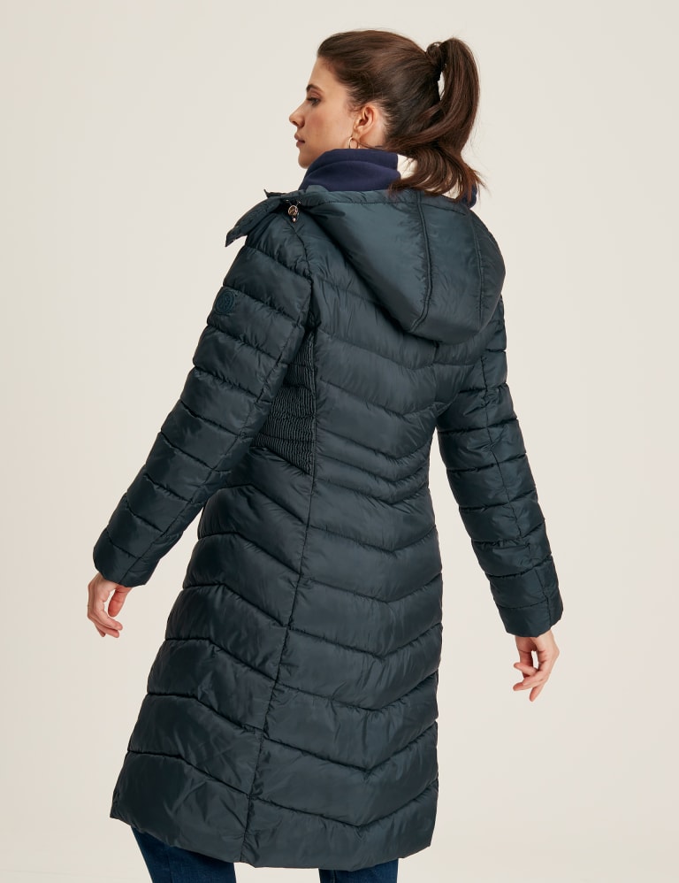 Quilted Padded Hooded Longline Puffer Coat Joules M S