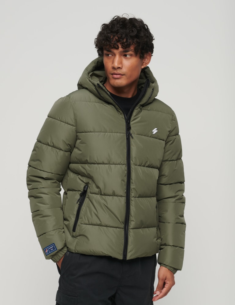 Quilted Padded Hooded Puffer Jacket Superdry M S