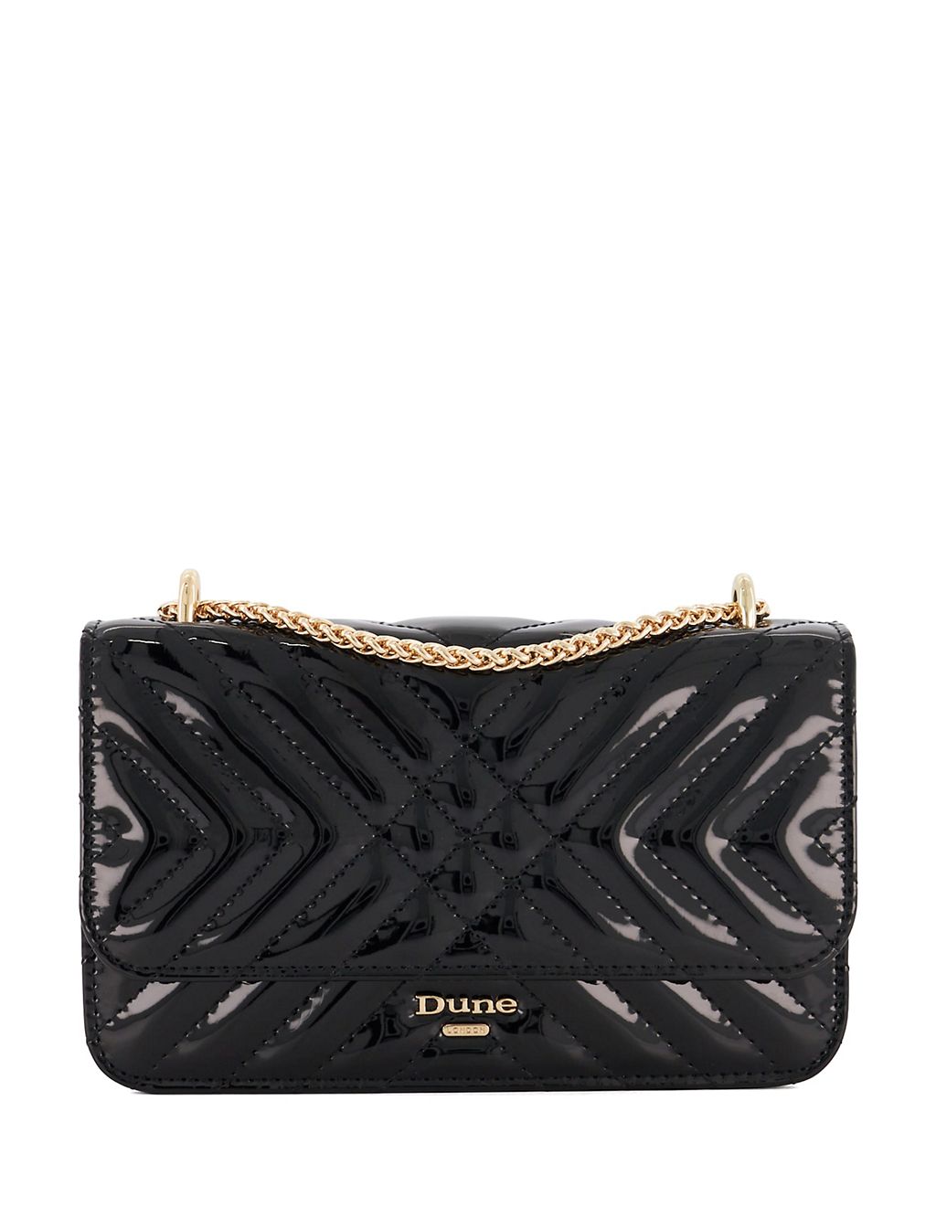 Quilted Patent Finish Shoulder Bag | Dune London | M&S