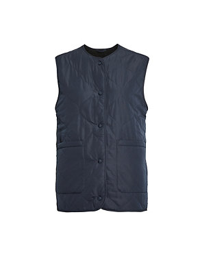 Quilted Reversible Borg Lined Gilet Image 2 of 10