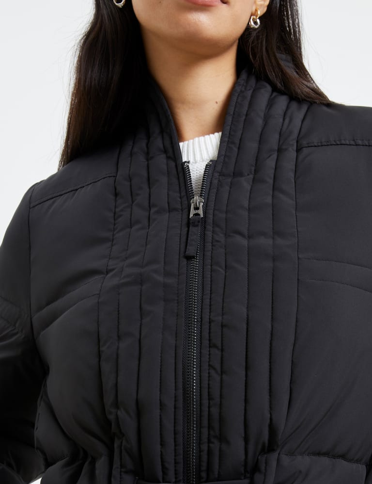 Quilted Waisted Longline Puffer Coat French Connection M S
